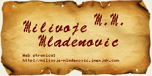 Milivoje Mladenović vizit kartica